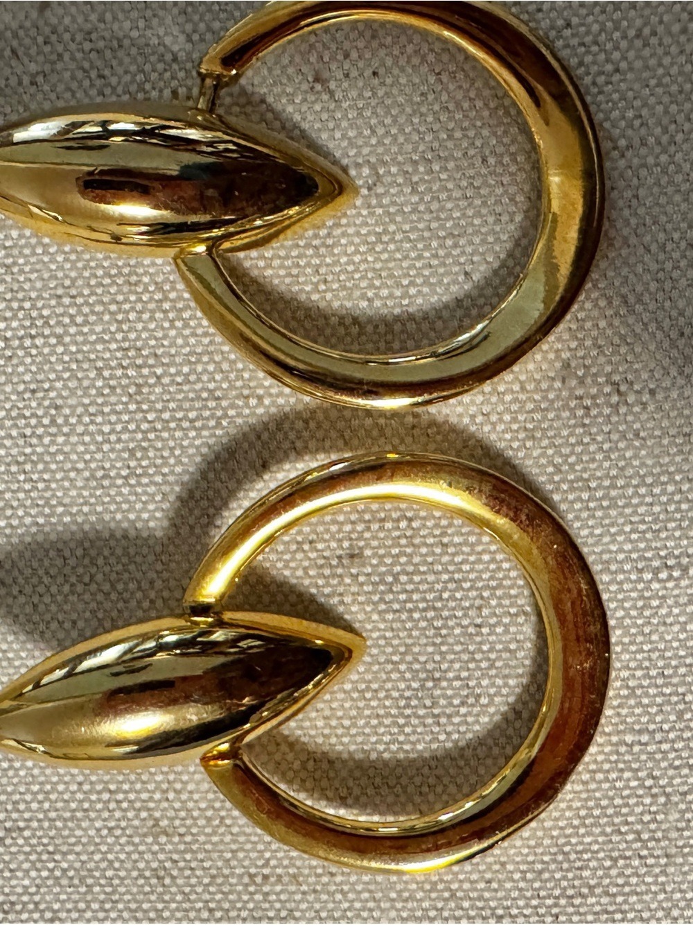 Vintage Gold Interlocking Hoop Earrings
